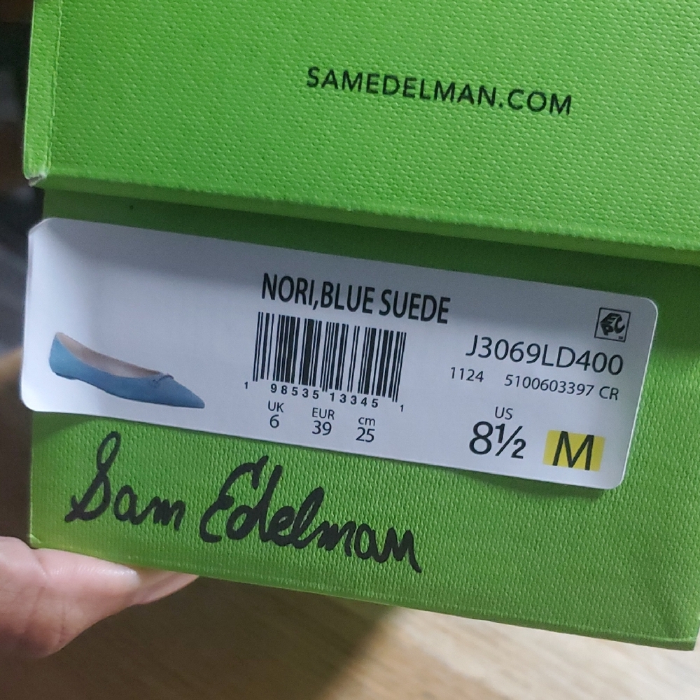 Sam Edelman Nori Blue Suede Flats